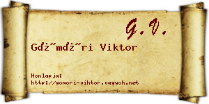 Gömöri Viktor névjegykártya